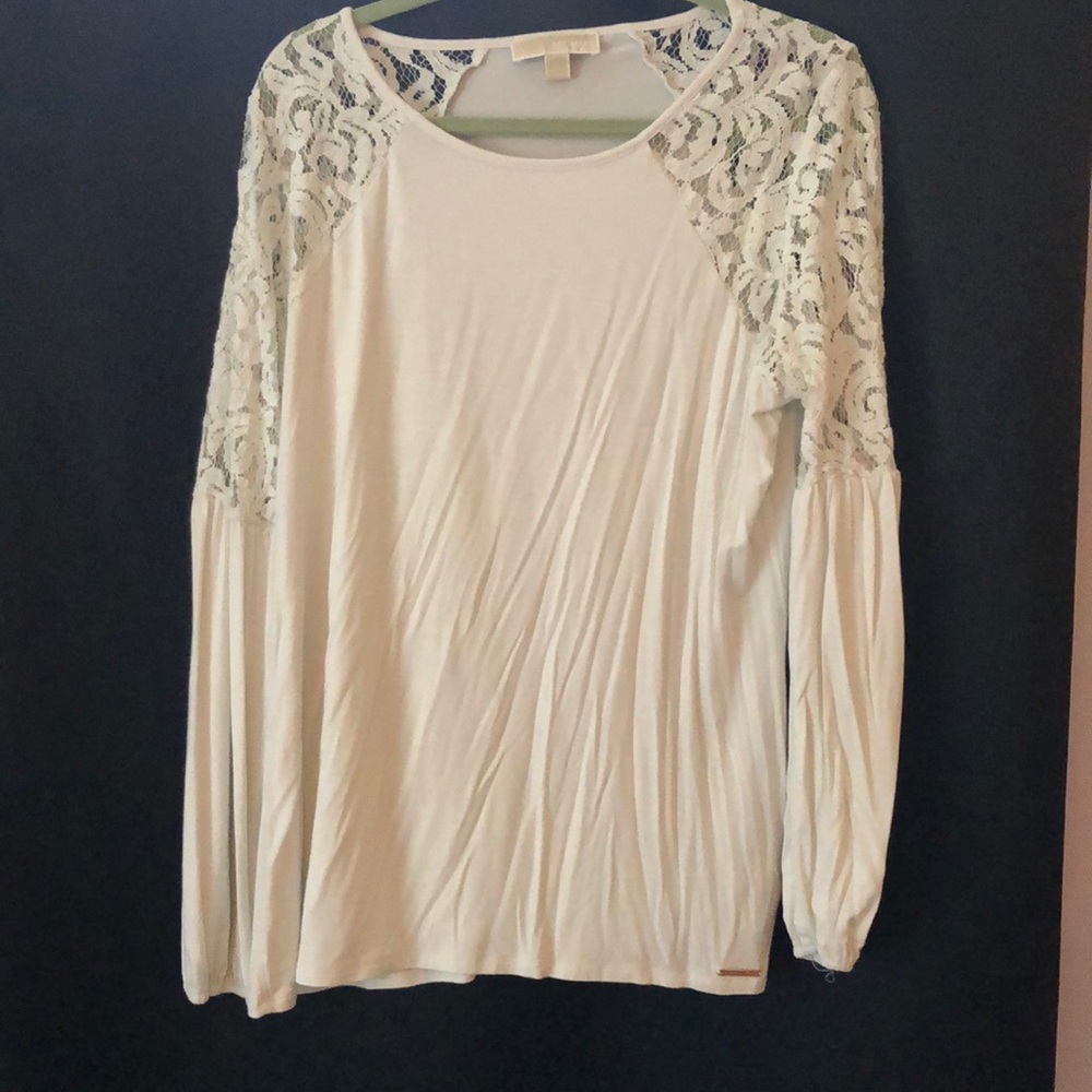 White bell sleeves Michael kors top